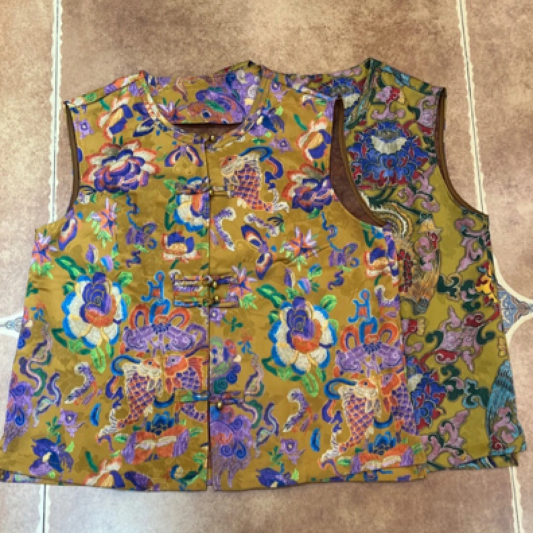 汝州喷姐2025夏季新款薄款提花单排扣马夹上衣夏季休闲