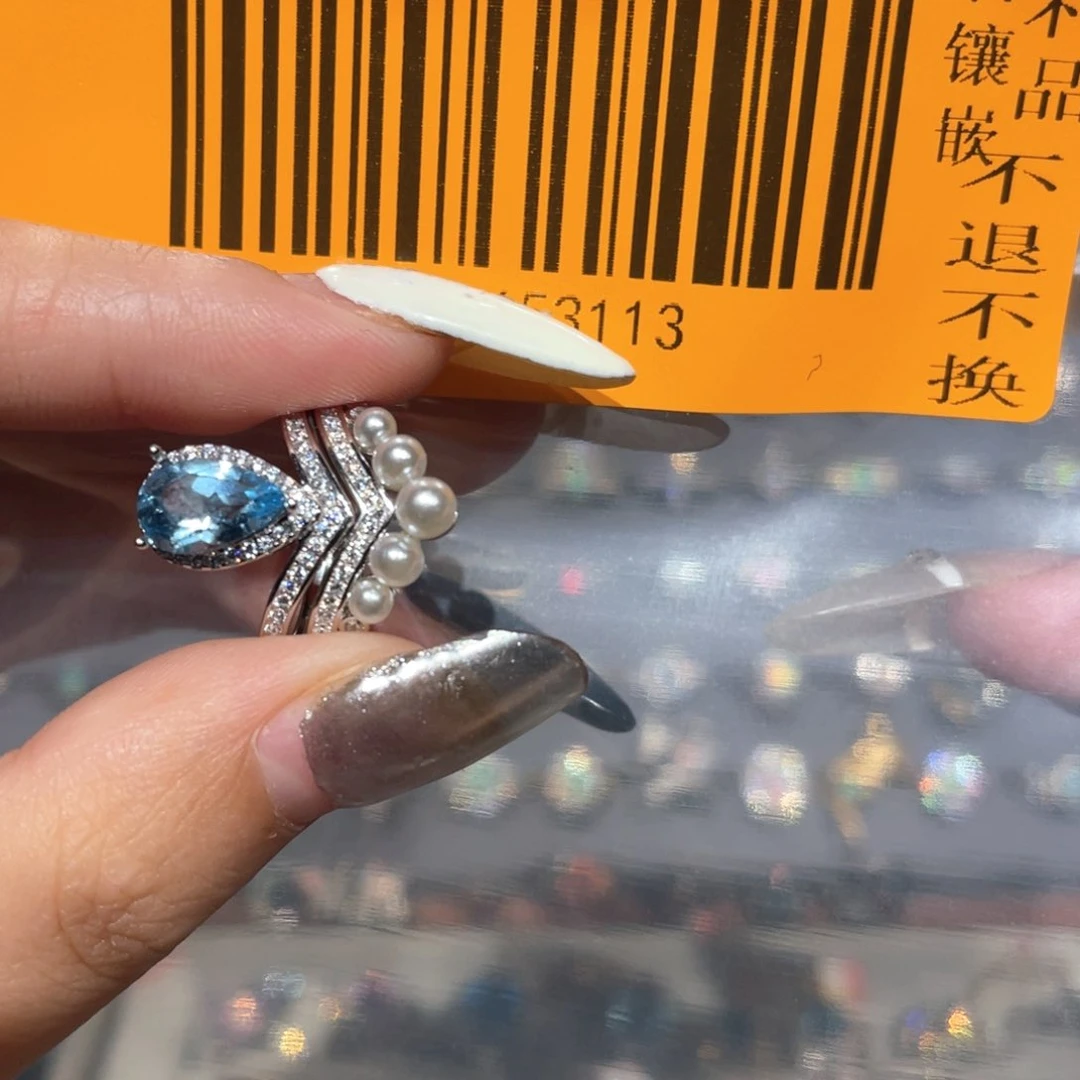 托帕石戒指银S925镶嵌小****?