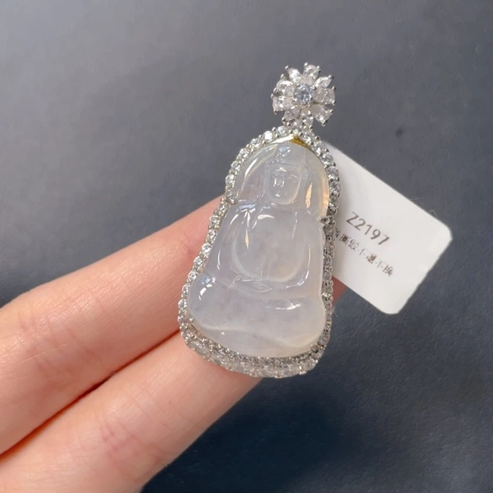 翡翠银S925镶嵌吊坠(不含链)