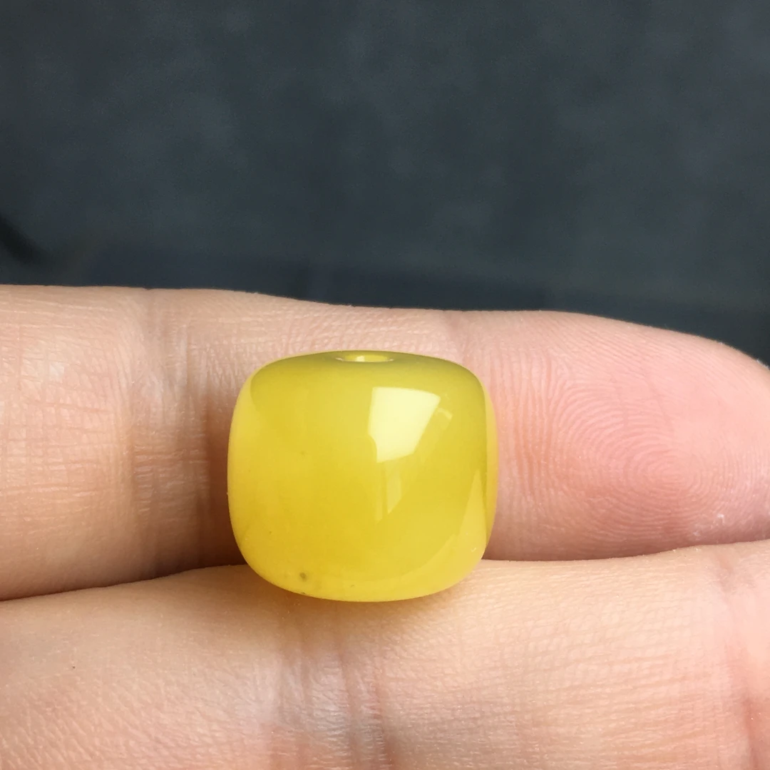 有瑕蜜蜡扣子墩子老型珠配饰 约15.5×13mm原石手作 天然原矿保真