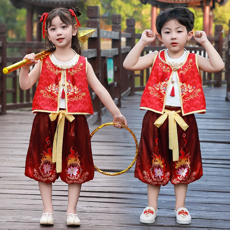 男童汉服哪咤2之魔童闹海同款衣服儿童哪吒服装小男孩cos演出服