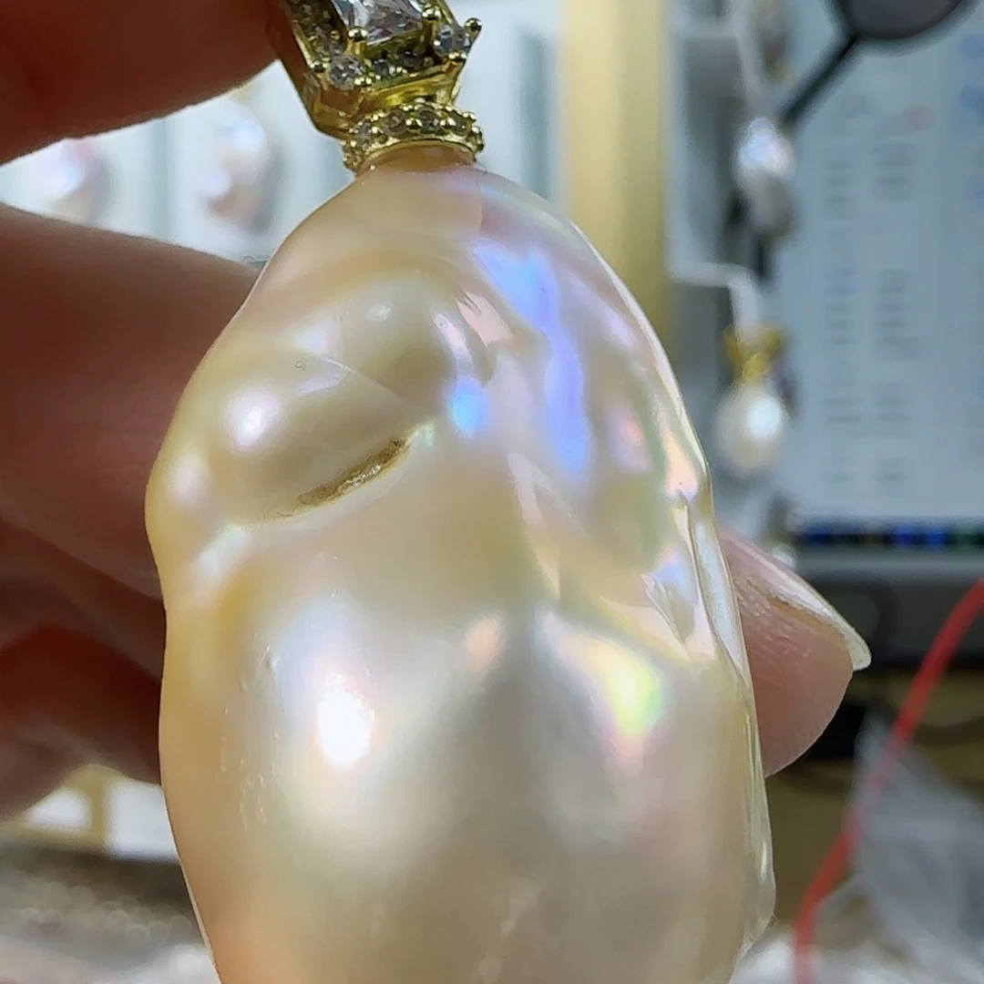 淡水珍珠吊坠（特价有瑕）银S925镶嵌