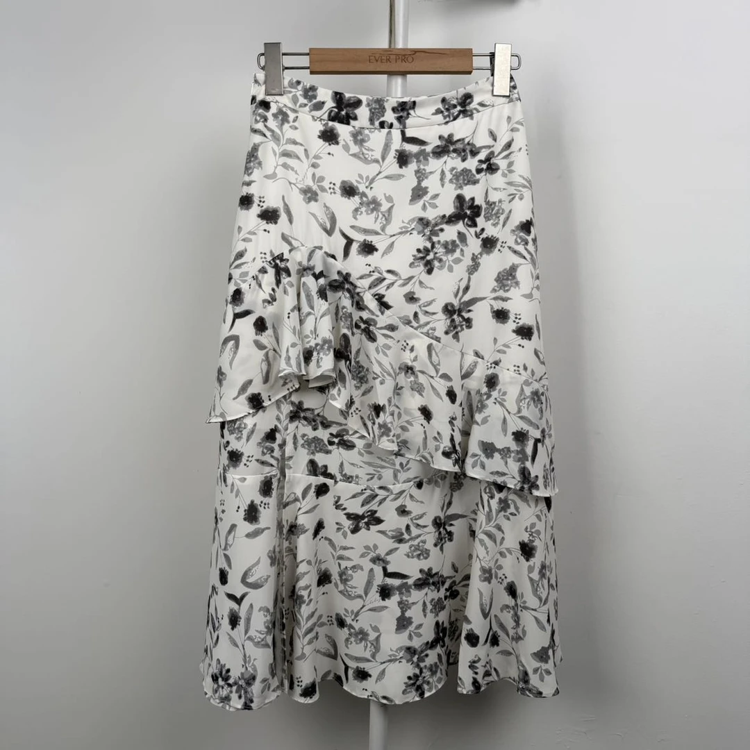 9073女士舒适气质半身裙百搭夏季潮牌女时尚简约潮流纯色显瘦长款