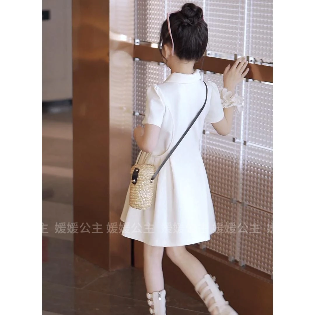 韩版公主女童连衣裙夏季2025新款儿童洋气POLO裙小女孩短袖裙子