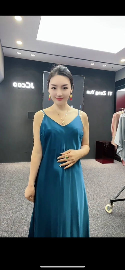 1三醋酸新款时尚醋酸吊带连衣裙显瘦ins无袖一步裙中长裙子法式