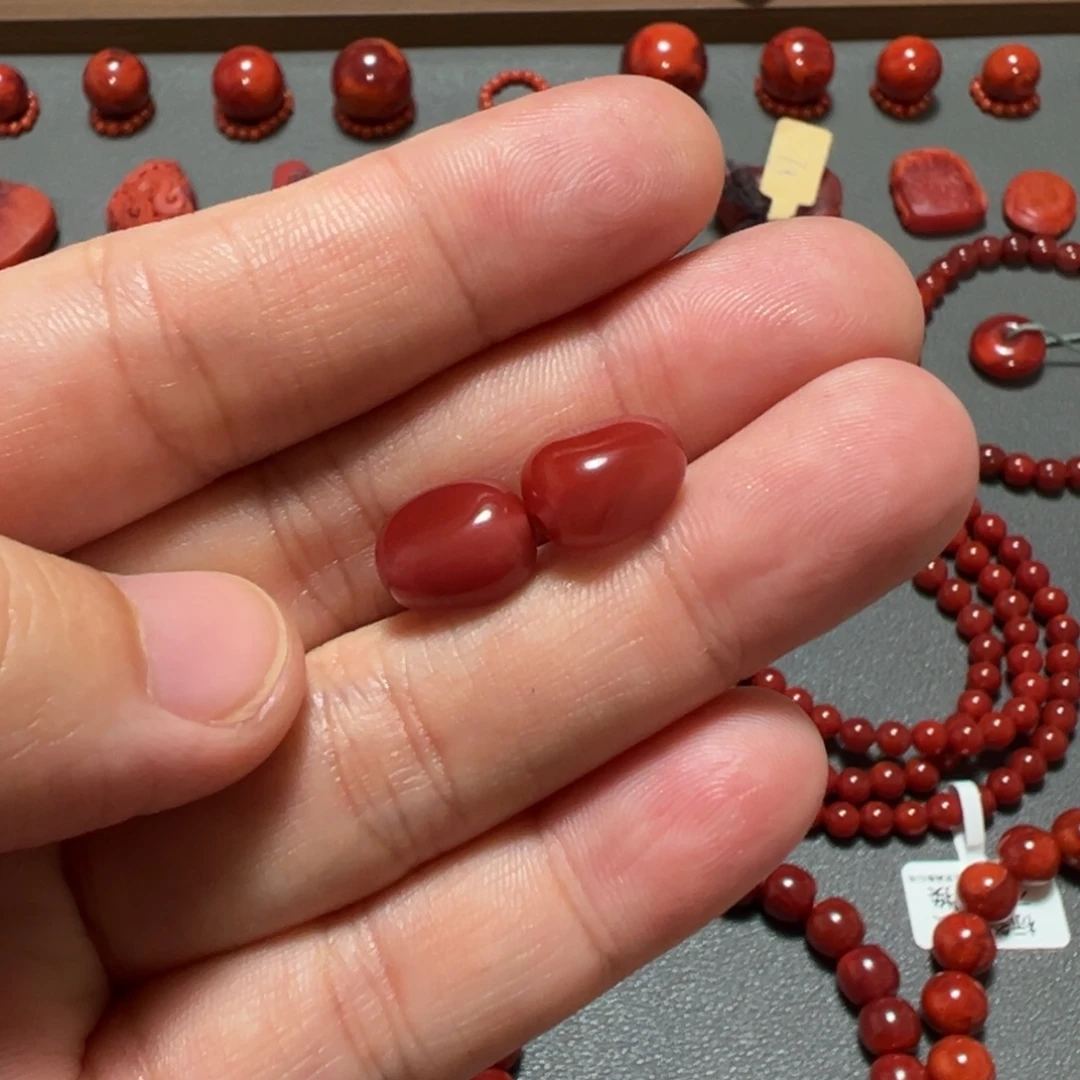 柠***糖南红玛瑙未镶嵌手串玫瑰红玉化随型