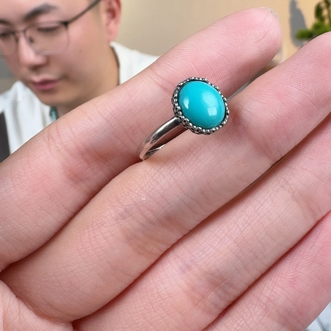 绿松石银S925镶嵌珠宝奇石56