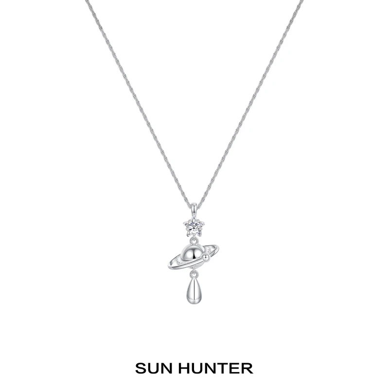 铜合金项链 三横SUN HUNTER原创星球长款素链轻奢极简毛衣链小众
