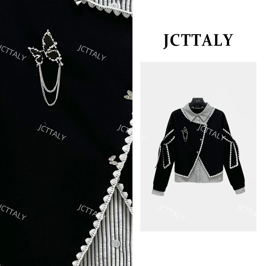 【宠粉价】秋季新款设计师时尚蝴蝶假两件女款卫衣NH-Q0628