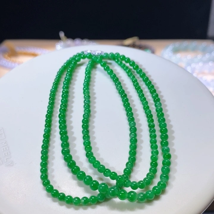 翡翠未镶嵌吊坠(不含链)翡翠满绿色项链