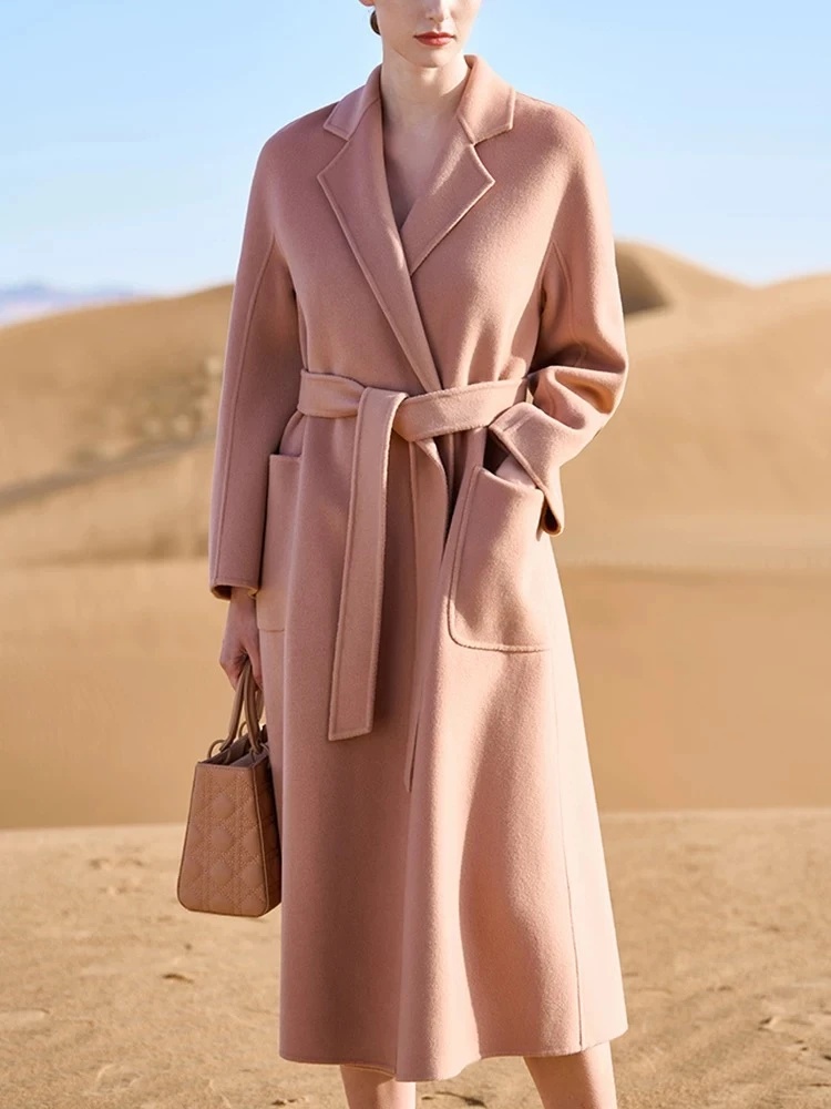 浴袍长款9803轻奢显瘦宽松名媛风时尚双面呢外套大衣长款