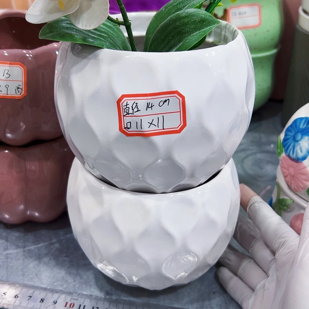 有孔，外贸尾单陶瓷花盆凑单10米包邮