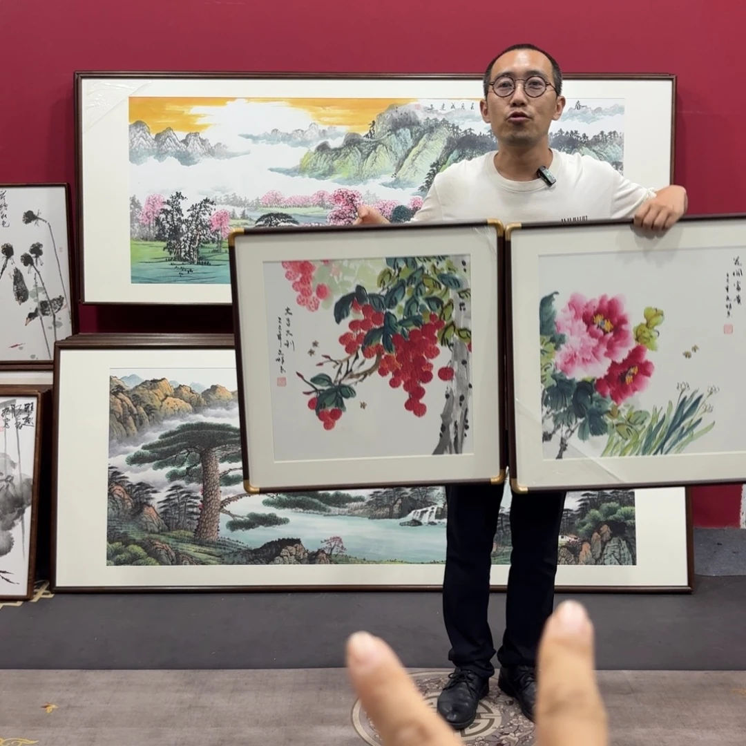 国画手绘作品带框60/60