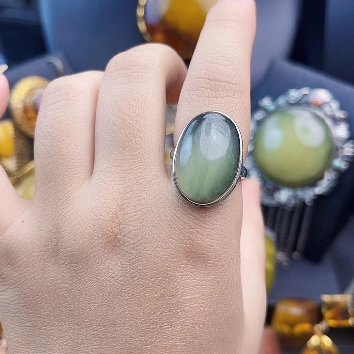 琥珀银S925镶嵌裸石