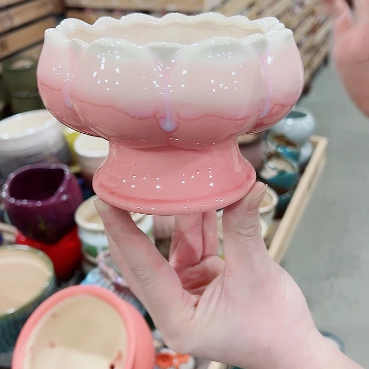 有孔，凑单福利满10元发货陶瓷多肉花盆！