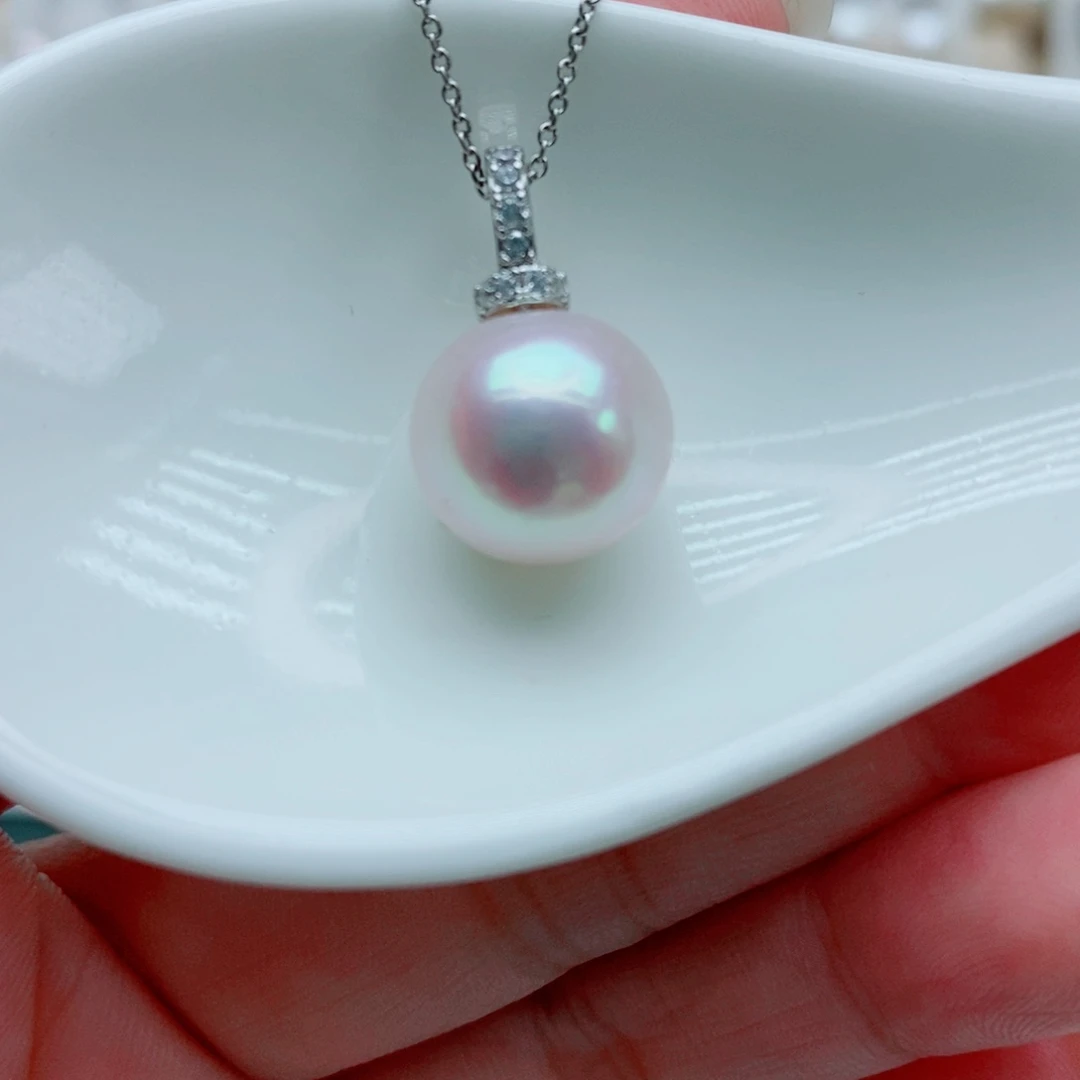 淡水珍珠银S925镶嵌吊坠(赠链)12.3mm