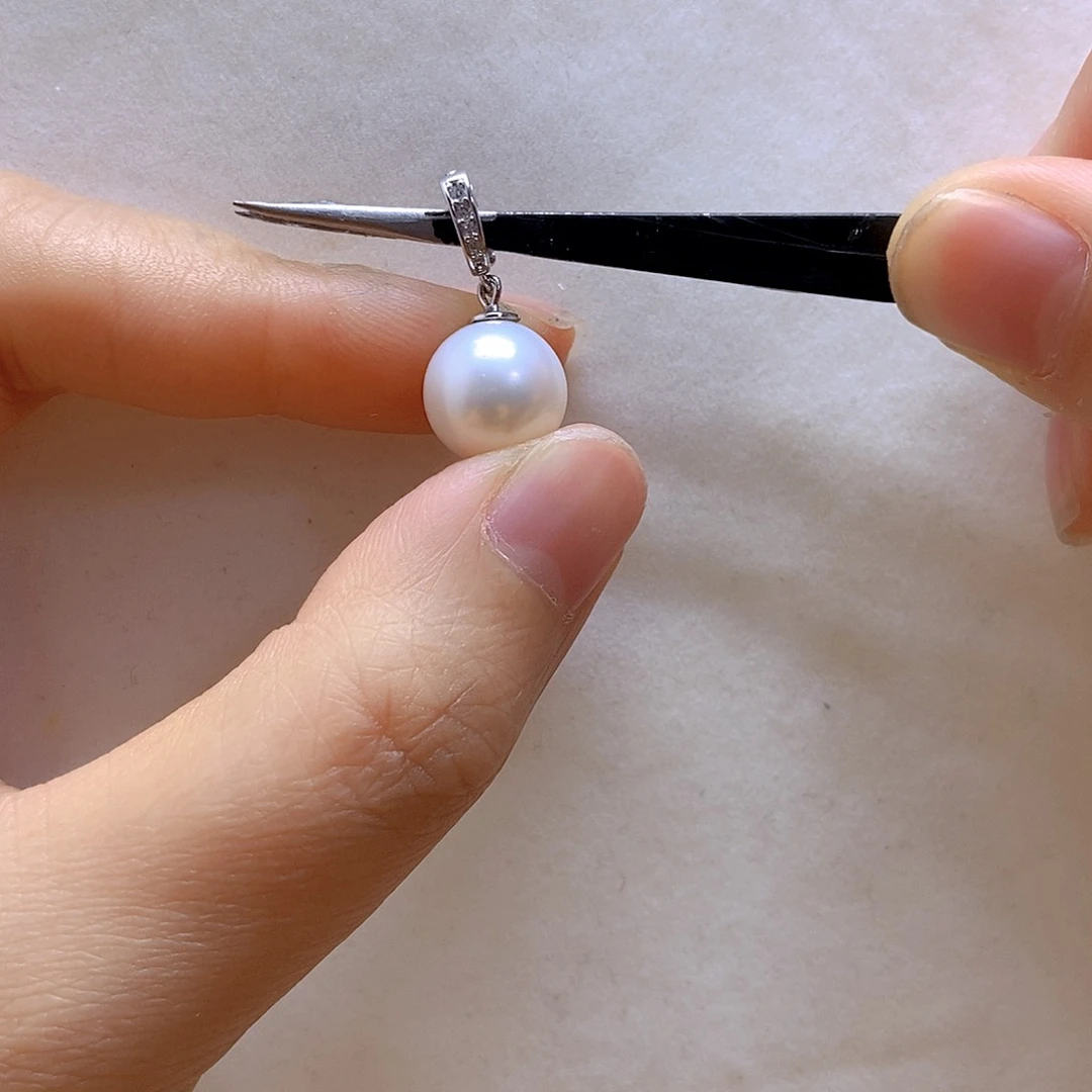 淡水珍珠吊坠(不含链)银S925镶嵌