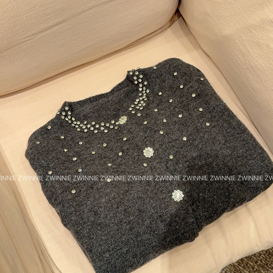 Zwinnie/詹维尼【手工钉钻开衫】细腻柔软不扎人毛衣 WMZ202523