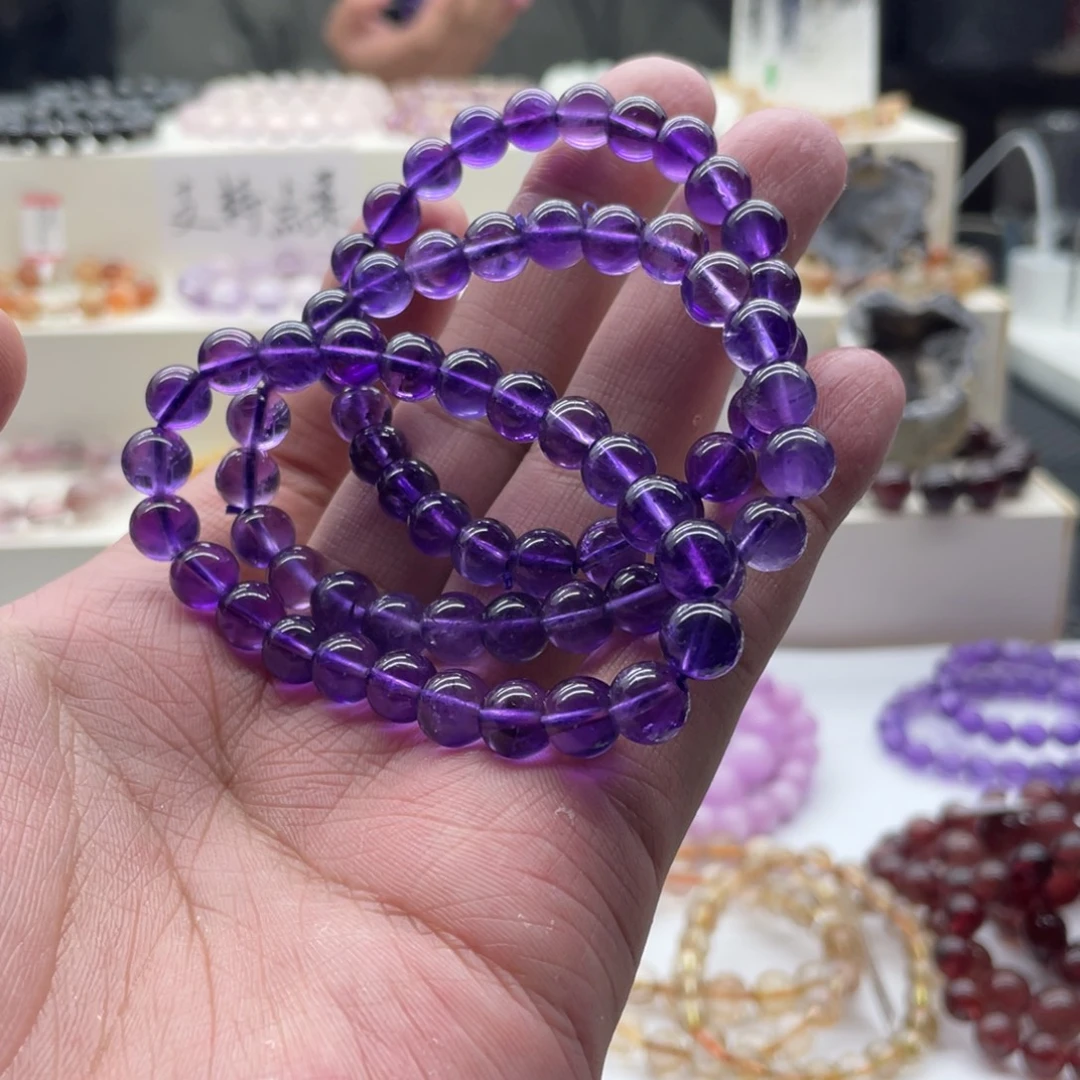 水晶未镶嵌手链8mm紫水晶手串