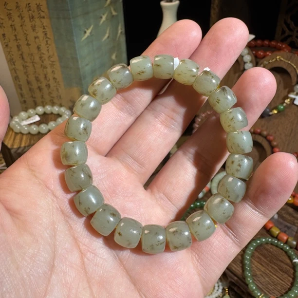 浅糖色麻糖老型桶珠独特款款手串卡10