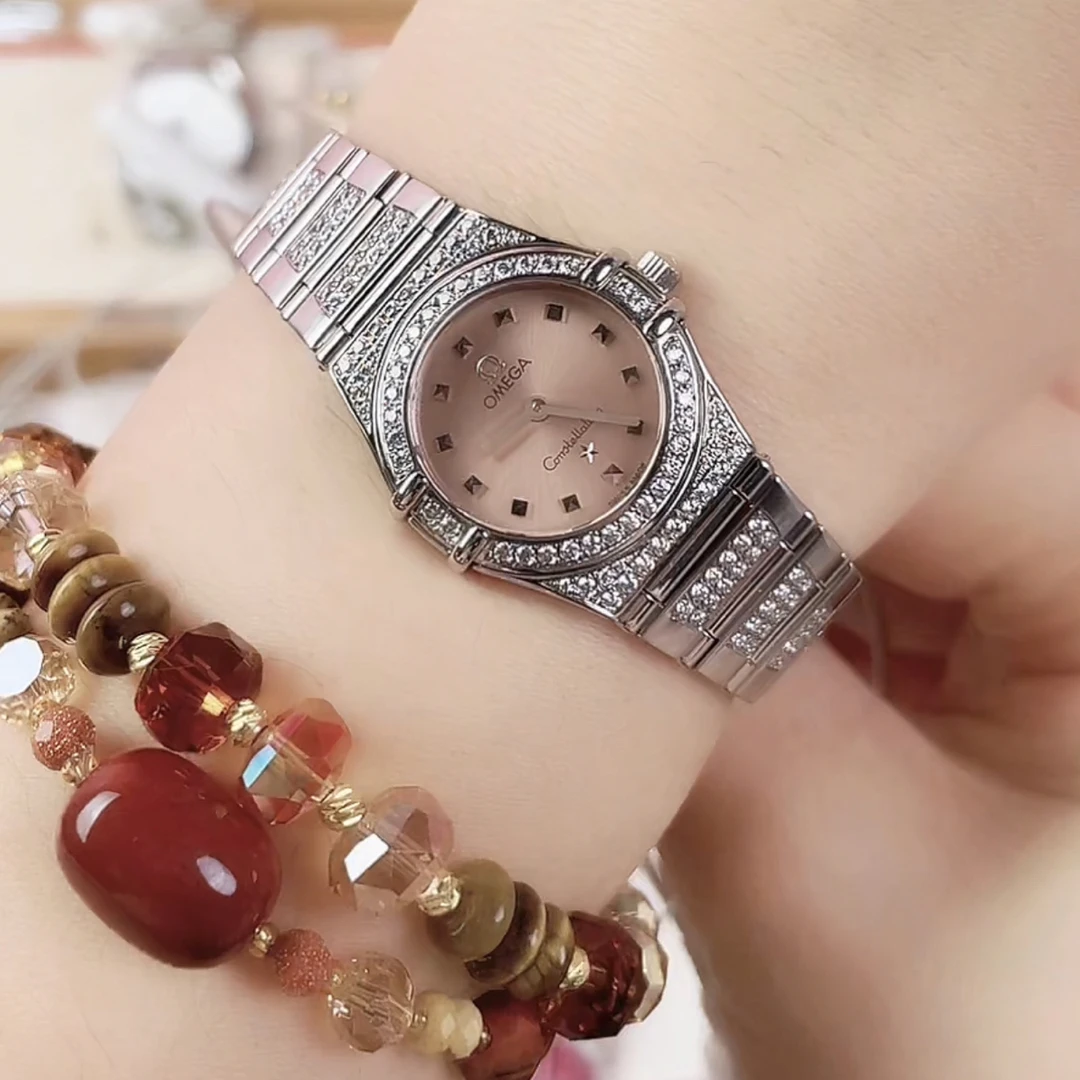 95新 Omega/欧米茄 星座/女士石英表/22.5盘/后钻升级盘/99005