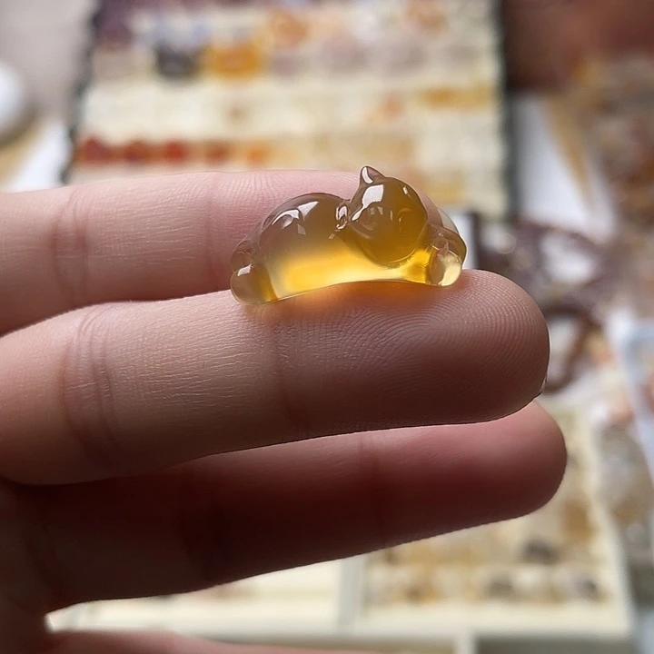 玛瑙/玉髓天然玛瑙卡22趴趴猫未镶嵌