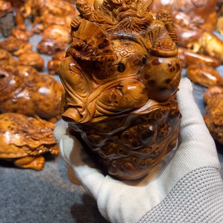 骑***傅柏木五鬼运财摆件