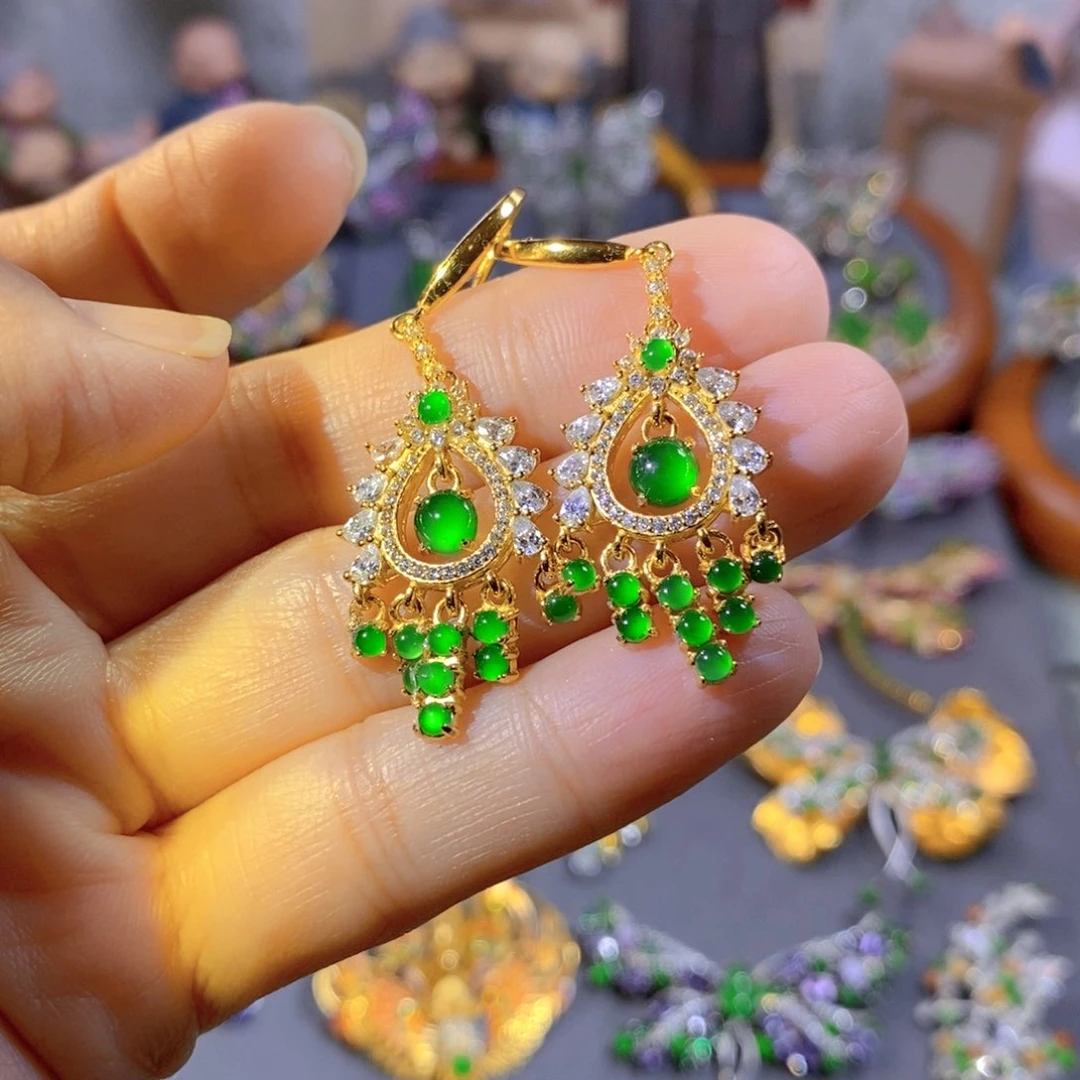 颈饰银S925镶嵌翡翠