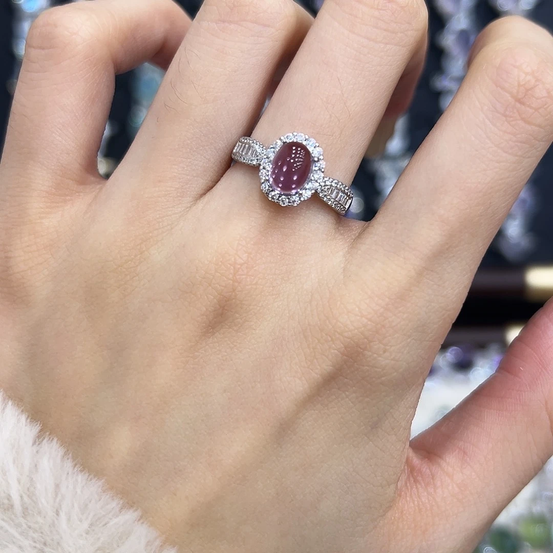 紫晶戒指银S925镶嵌