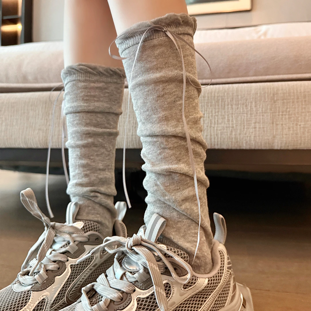 袜子女夏季薄款小腿袜网红ins潮芭蕾风女款长筒堆堆袜JK配小皮鞋