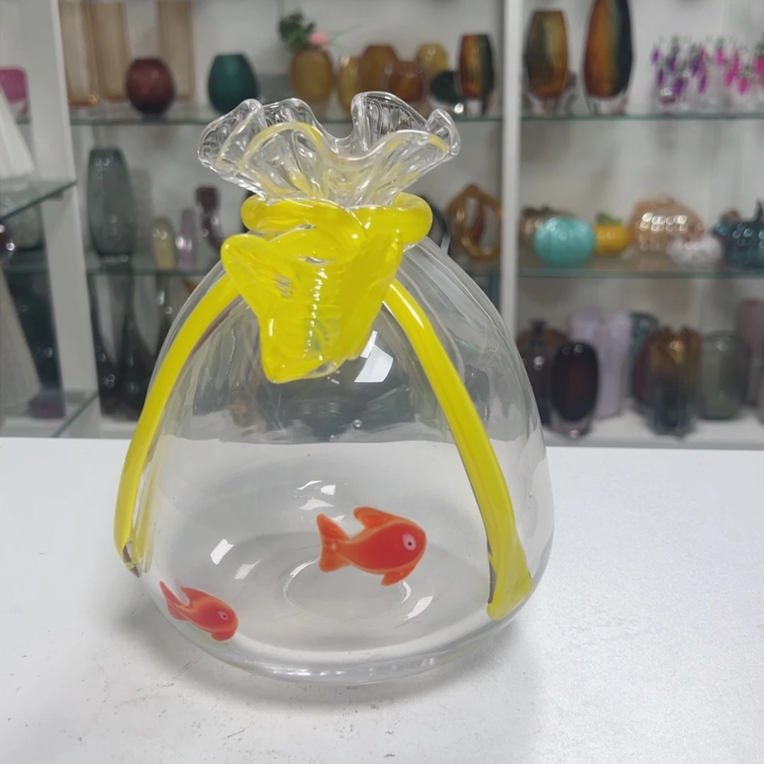透明小鱼花瓶高度18微瑕