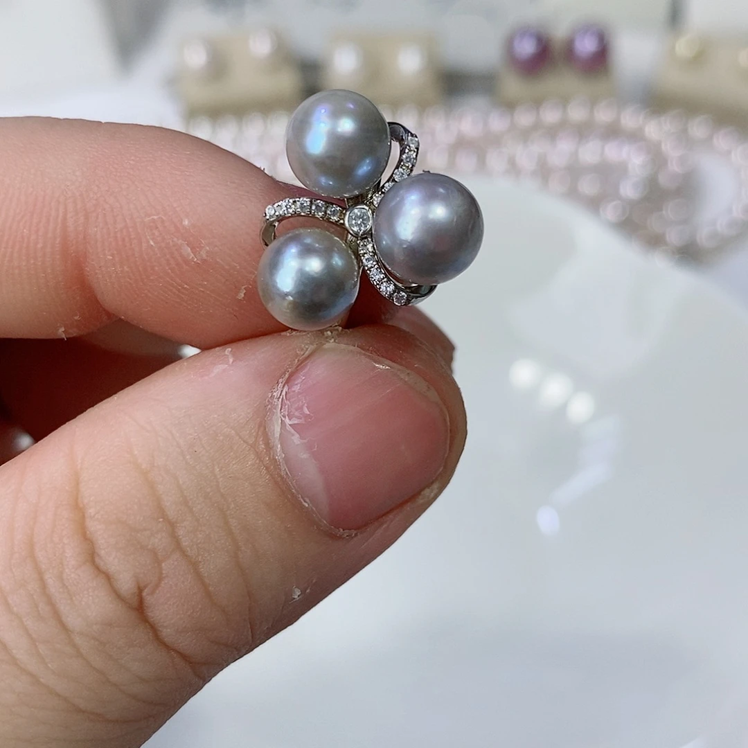 海水珍珠戒指银S925镶嵌