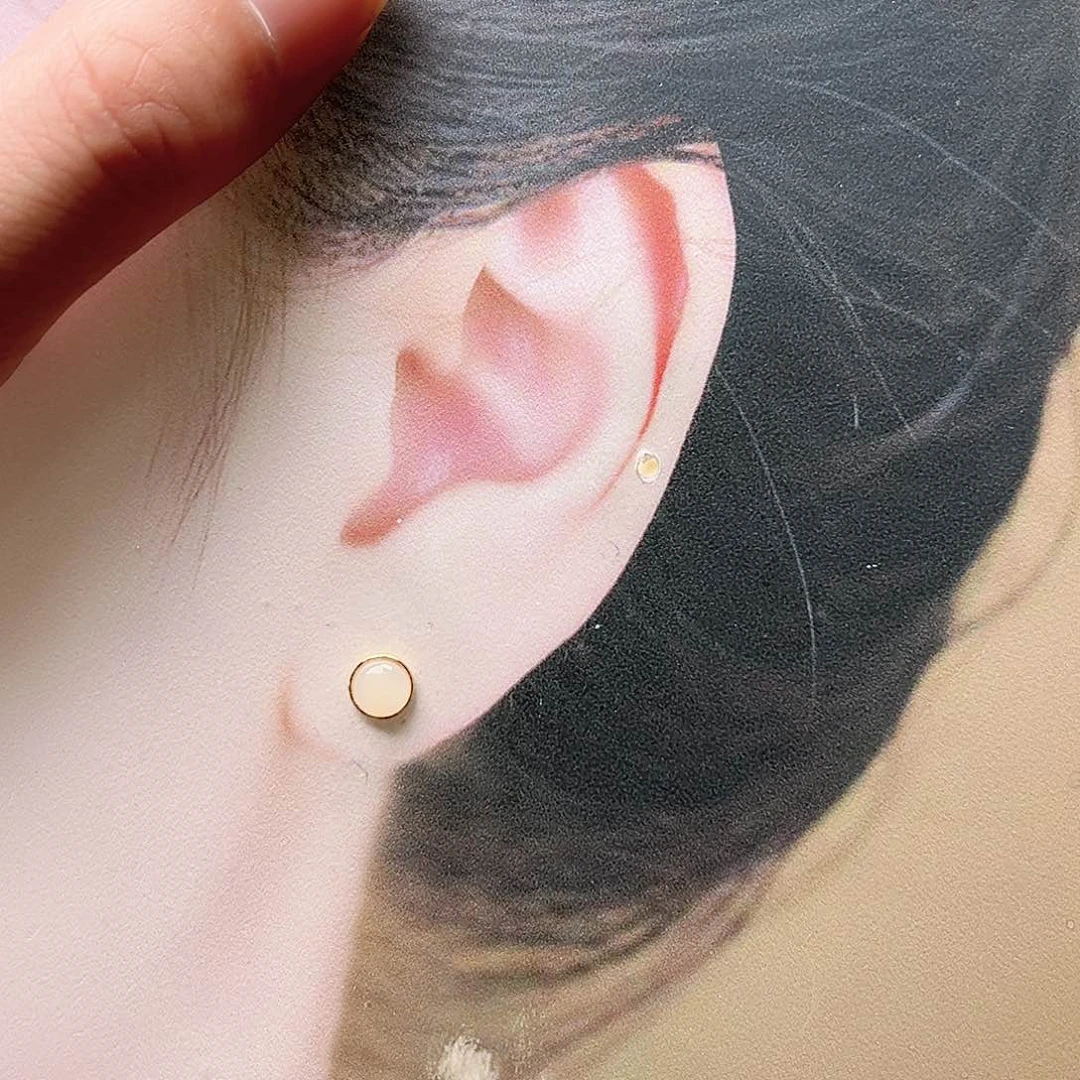 和田玉银S925镶嵌耳饰