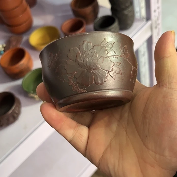 紫砂茶杯全手工紫砂主人杯