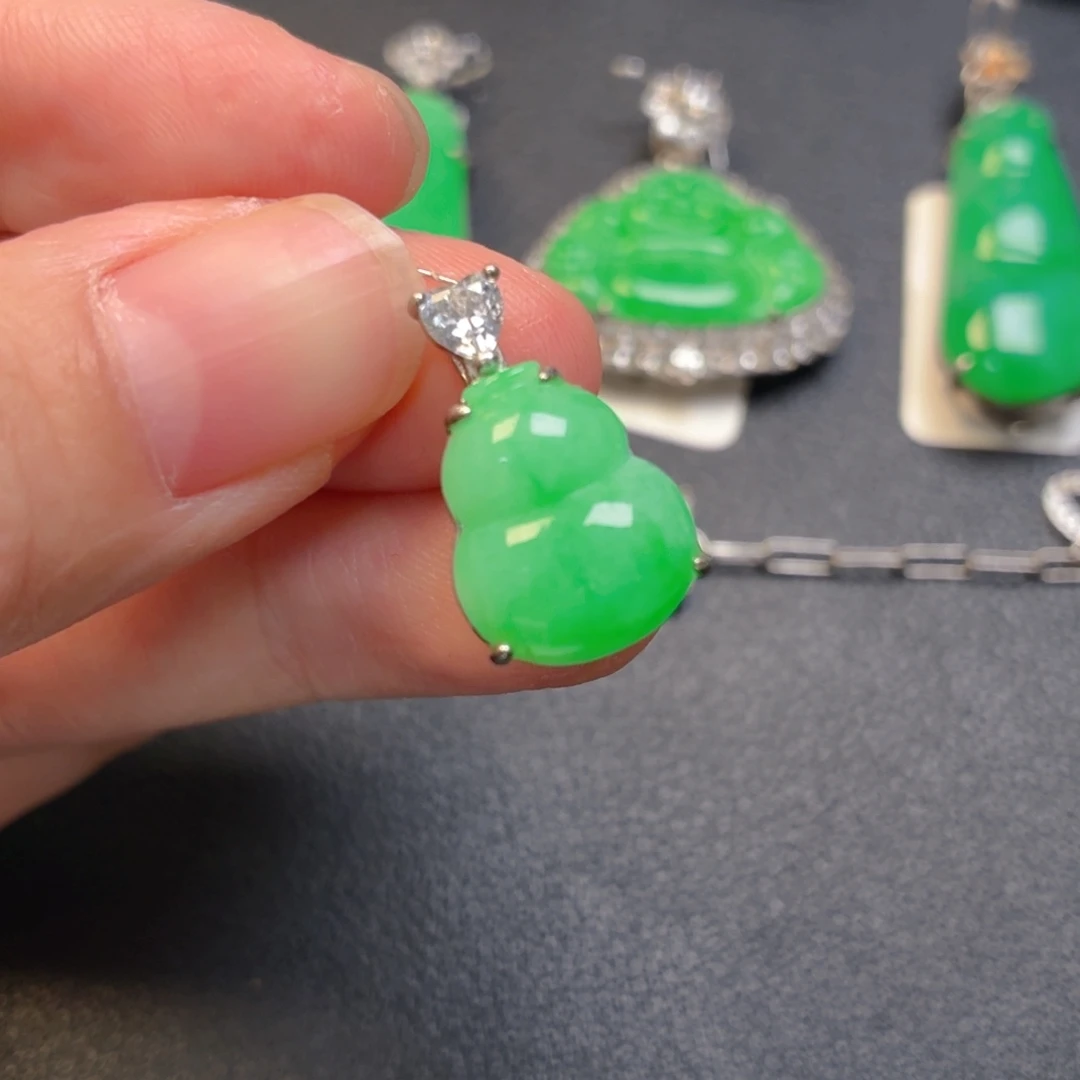 翡翠银S925镶嵌吊坠(不含链)
