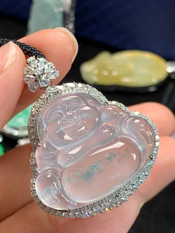 玻璃飘绿大佛公吊坠（缅甸翡翠 48小时鉴赏期）