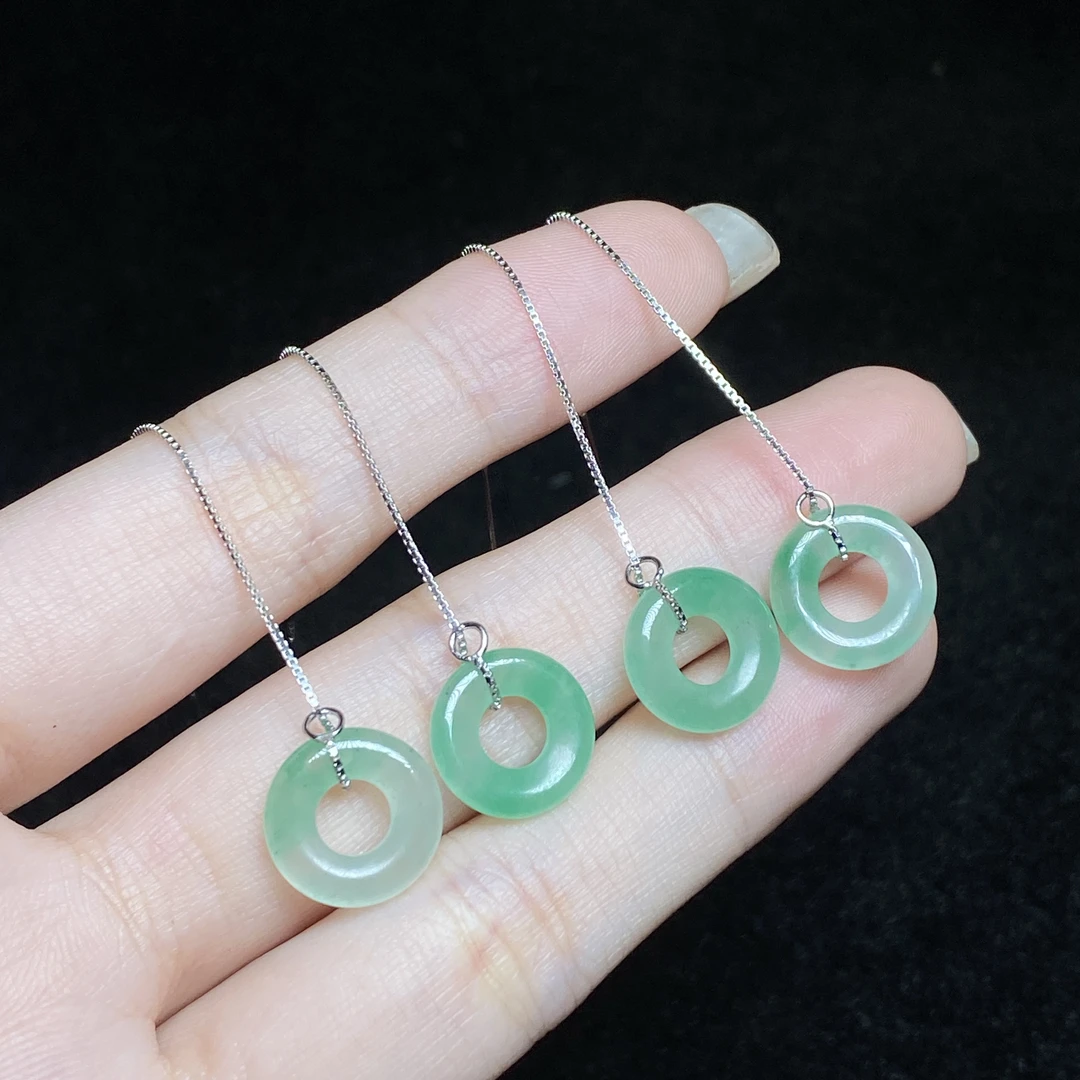 【小北好物】S925银非洲翠耳线约12*12mm【多样性发一件】QS34X40