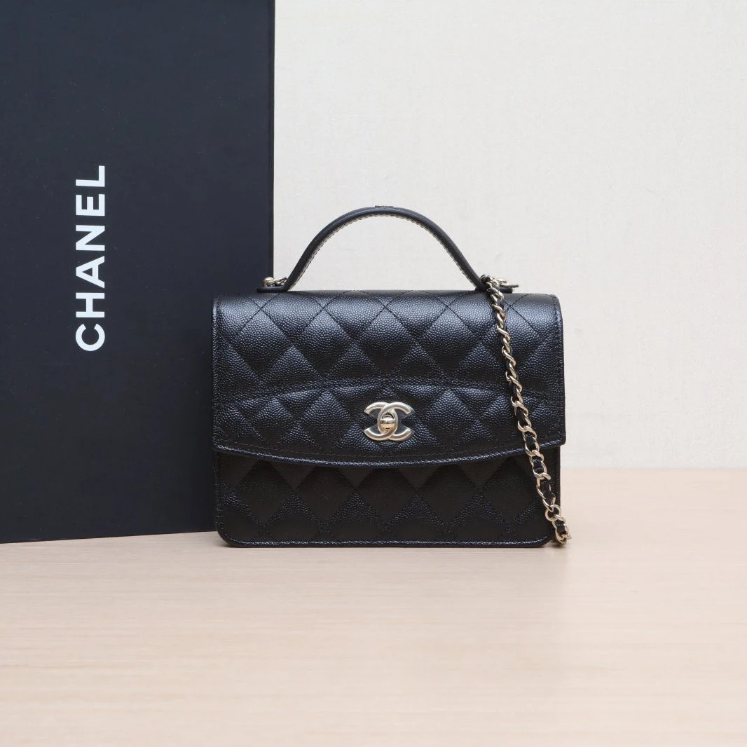 99新 Chanel/香奈儿 【念念】黑色 镭射标 双肩包