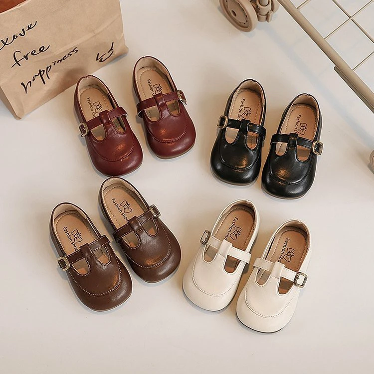 超细纤维韩版学院风森系皮鞋秋季休闲软底春季豆豆鞋小女孩鞋子