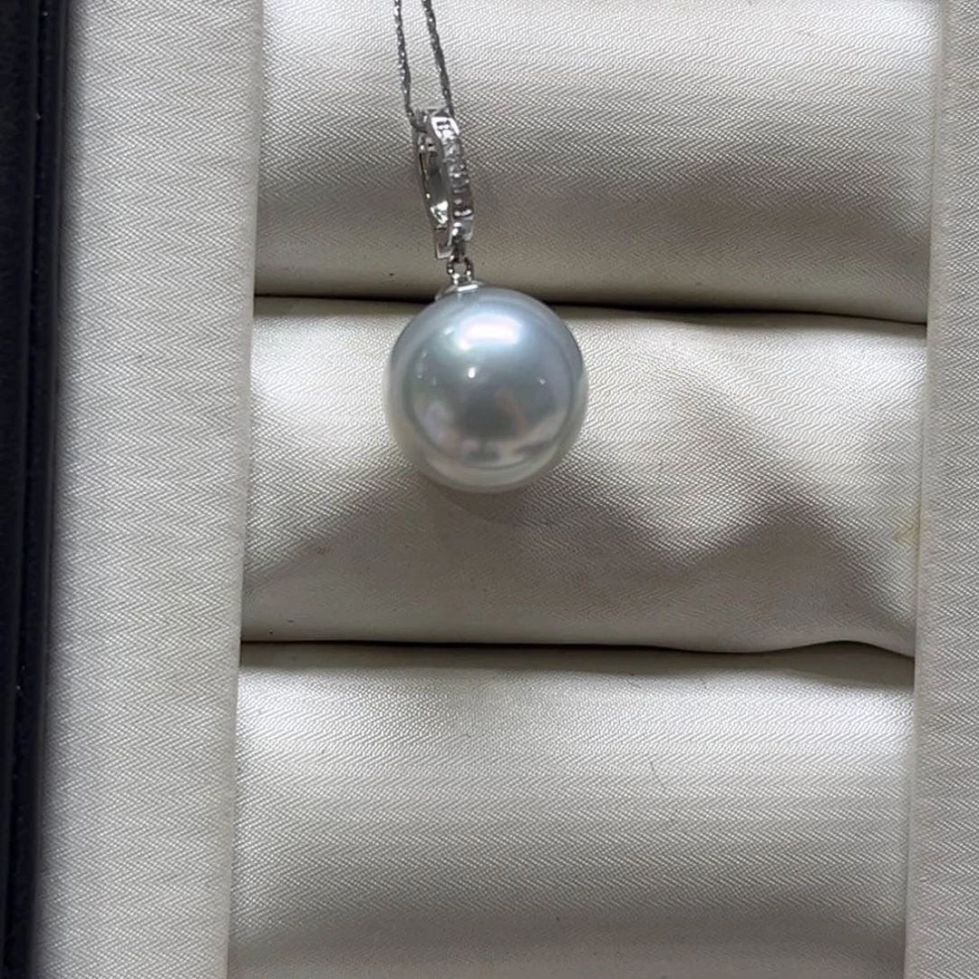 吊坠(不含链)18K金镶嵌海水珍珠11-12mm