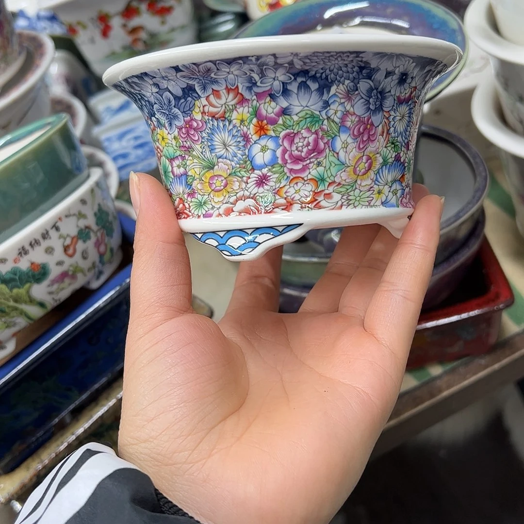 紫砂花盆093号瑕疵13/6.5cm