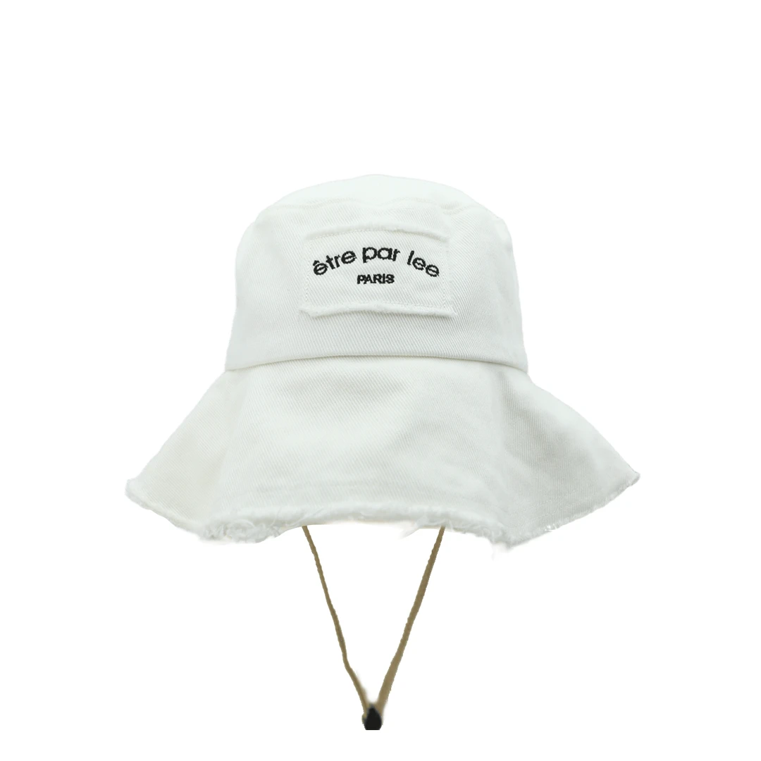 etreparlee设计师款秋冬时尚百搭牛仔渔夫帽帽子潮流休闲夏季白色