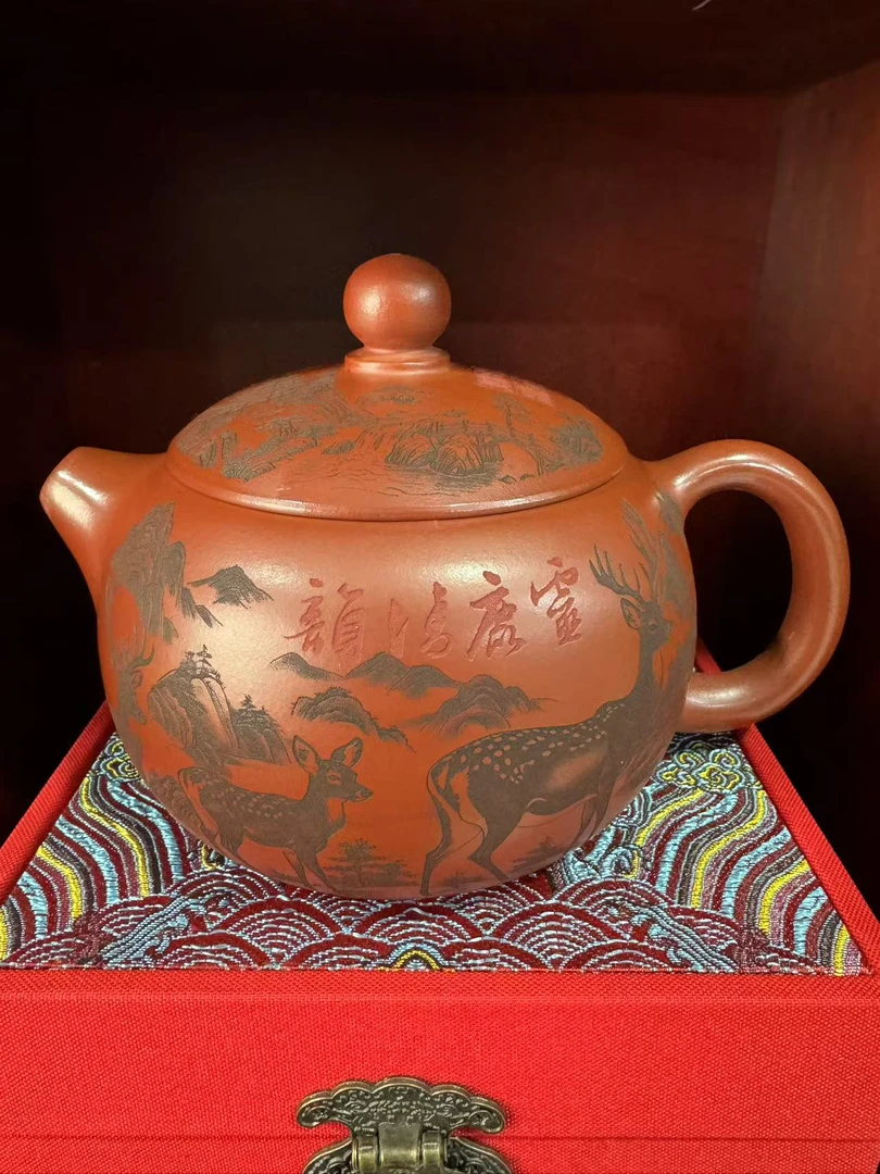 灵鹿清韵大品西施红皮龙紫砂壶【华】