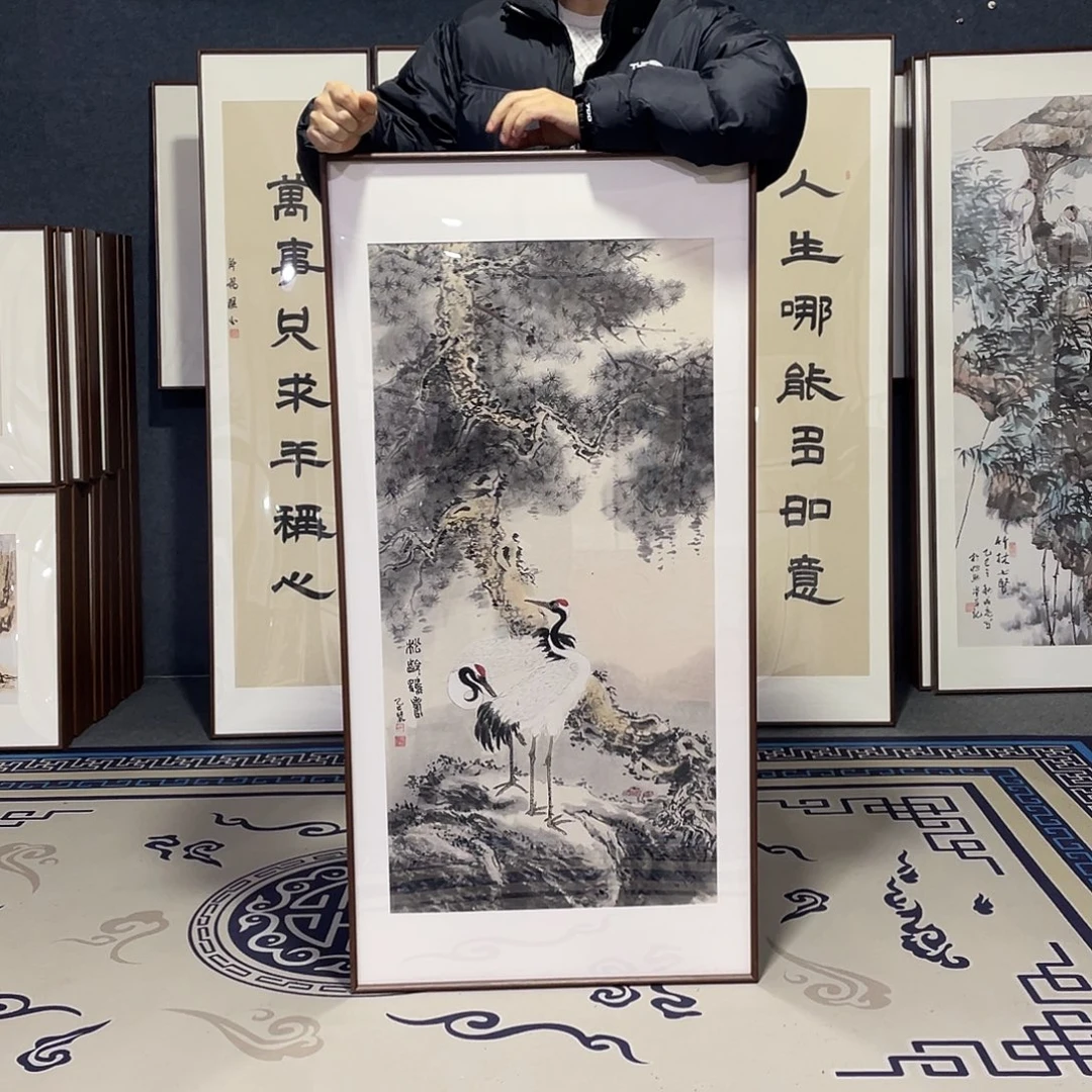 国画手绘画作品带框60/120