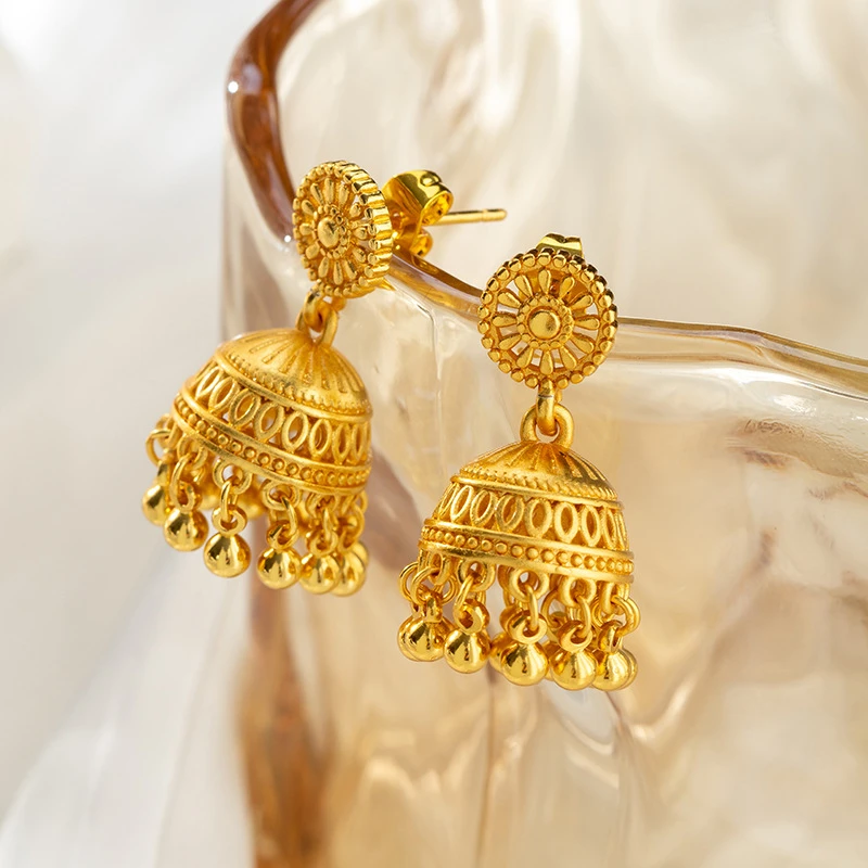 铜合金耳饰 水母波西米亚流苏耳钉高级感耳坠水母耳环百搭饰品女