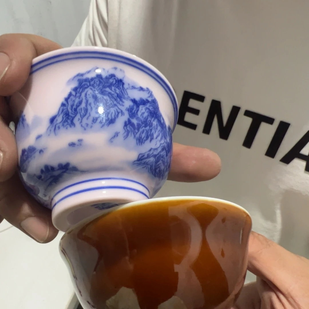 瓷片景德镇陶瓷颜色釉 加 山水压手