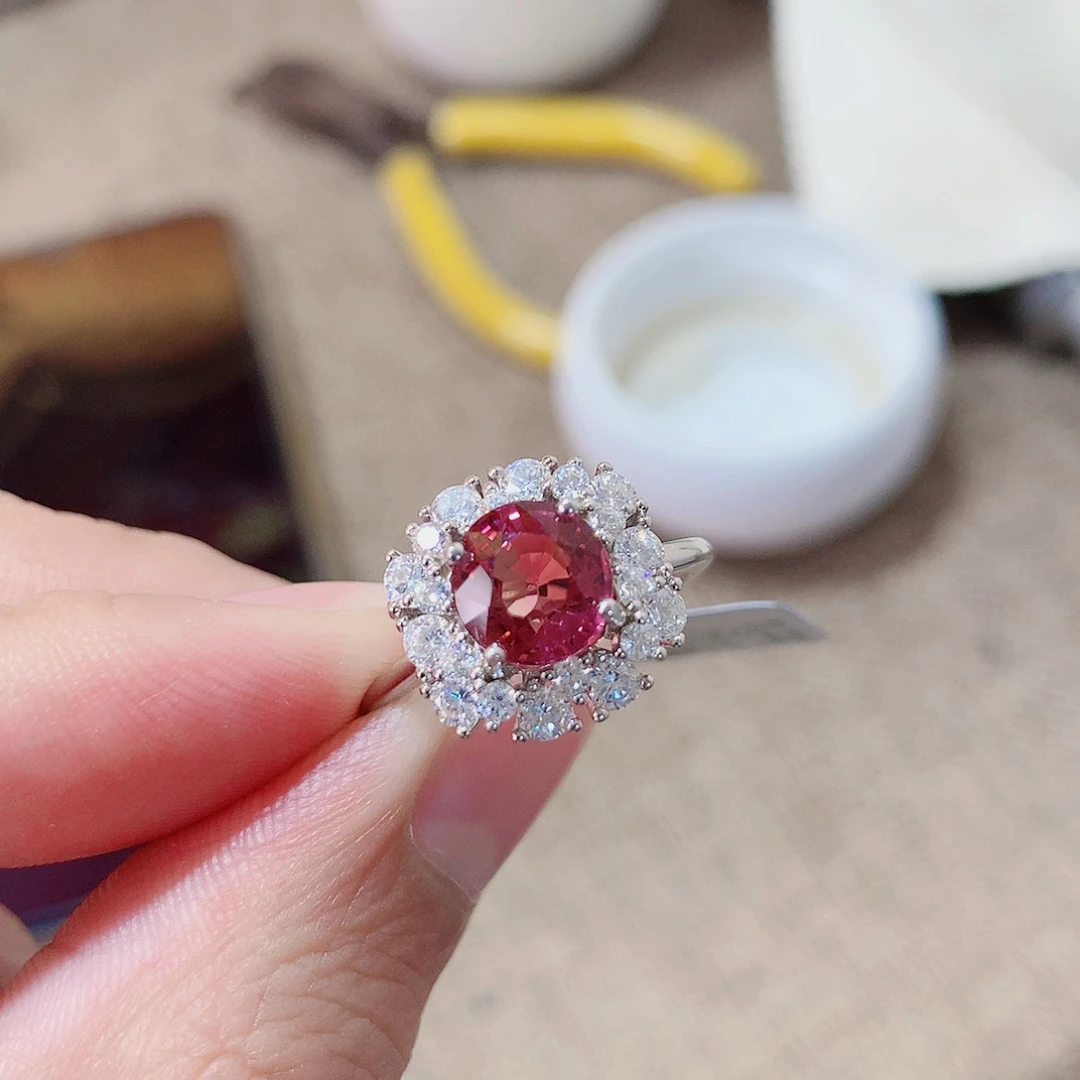 碧玺戒指戒指银S925镶嵌