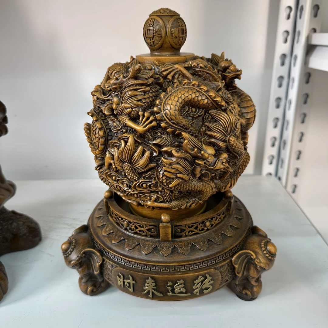 22【时来运转乾坤鼎】长23宽23高30cm（孤品摆件 介意微瑕勿拍）