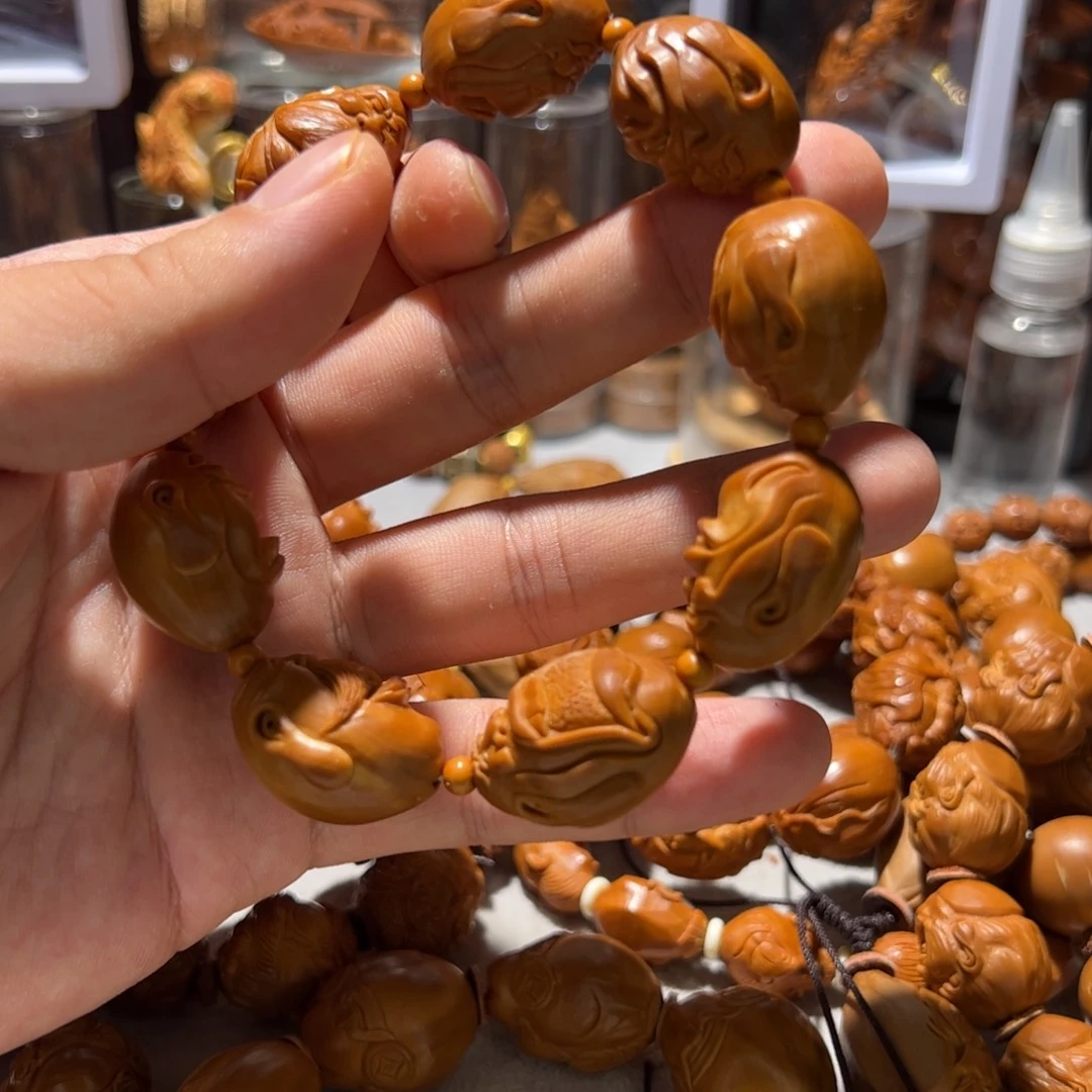 皱***孩手串/手链橄榄核手工大嘴巴百态