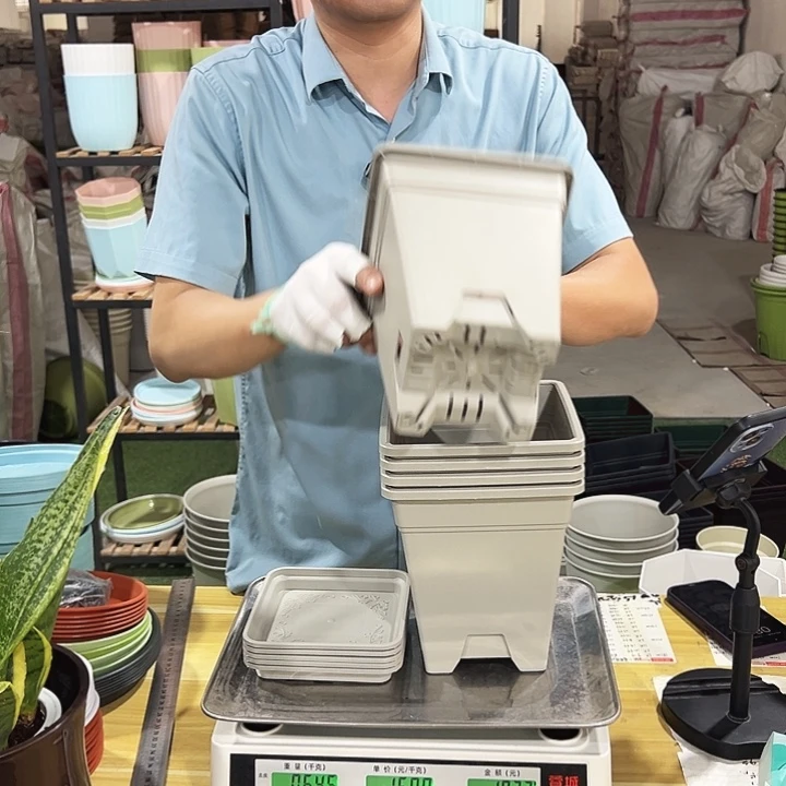 方盆了16高18灰色5只带托